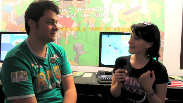 Pip interviewing one of the RPG Tycoon developers.