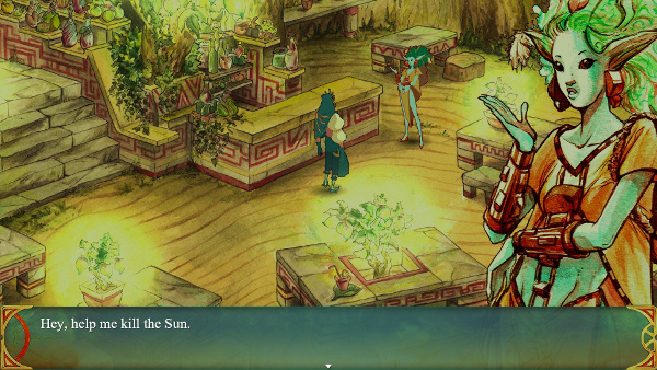 A screenshot from CoseBelle's upcoming game Selling Sunlight.